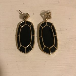 Kendra Scott Black & Gold Statement Earrings